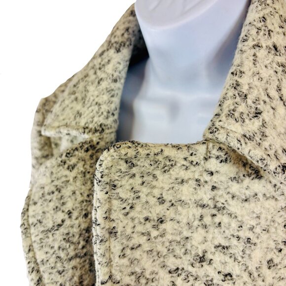 Forever 21 White & Black Flecked Pea Coat - Size M - Worn Once - Picture 9 of 11